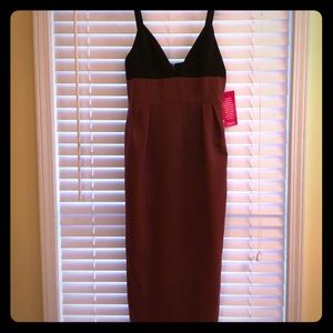 Jill Stuart Black & Maroon Dress w/Pockets - SZ 6